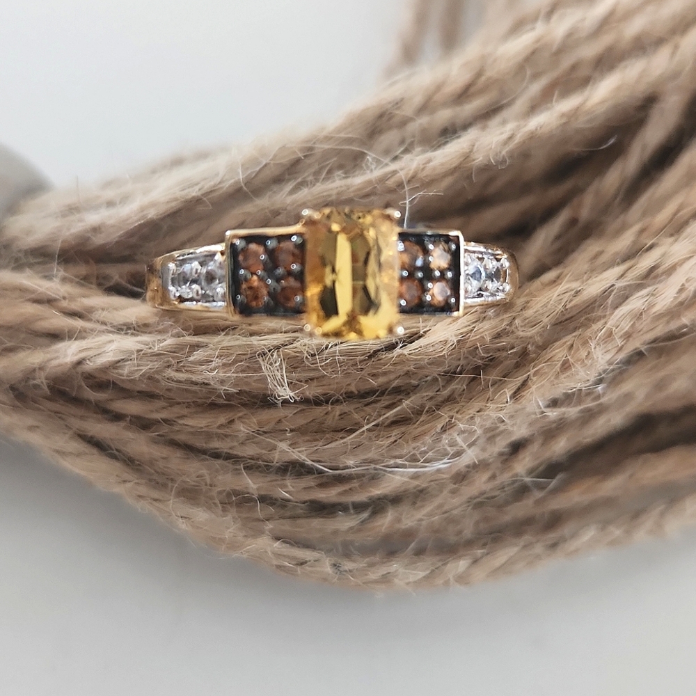 NEW Vermeil Gold w/Heliodor and Zircon Ring